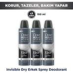 Dove Men +Care Advanced Erkek Deodorant 72 Saat Koruma Invisible Dry 150 ml X3