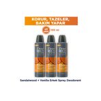 Dove Men +Care Advanced Erkek Deodorant 72 Saat Koruma Sandalwood Vanilla 150 ml X3