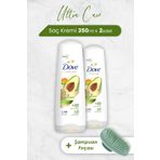 Dove Ultra Care Saç Kremi Avokado Özü 350 ml x 2 Adet ve Şampuan Fırçası
