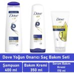 Dove Yoğun Onarıcı Saç Bakım Seti (Şampuan 400 Ml+Saç Bakım Kremi 350 Ml + 1 Minute Serum Bakım Kremi 170 Ml)