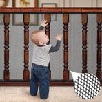 Dovesail Banister Guard 3,0 m U x 0,8 m H, bebek koruması için güverte güvenlik ağı, balkon filesi, çocuk güvenliği, evcil hayvan güvenliği ve oyuncak güvenliği için merdiven güverte rayı ağ ağı,