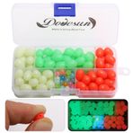 Dovesun Yumuşak Kauçuk Balıkçılık Boncukları Balıkçılık Aksesuarları Balıkçılık Yemi Yumurta Oval Işıklı Balıkçılık Boncukları Olta Takımı Kutulu 1,0 x 1,5 cm (131 adet)