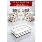 DOVİHOME 10 Adet Büyük Boy Kadın Ve Erkek Ayakkabı Kutusu Steril Ayakkabı Saklama Düzenleyici Organizer