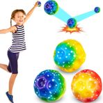 Dowdiles 3 adet uzay topu, mini zıplayan top, uzay topu, çok elastik, zıplama topları, çarpma sırasında patlama sesi çıkarır, ay topu, çocuklar için parti hediyesi