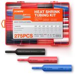 Dowire Isıyla Daralan Boru Kiti - 3:1 Oranı - Yapışkan Astarlı - Tel Shrink Wrap Boru - Su Geçirmez Deniz Sınıfı Shrink Tüp - 275 ADET - Siyah, Kırmızı, Beyaz, Şeffaf, Mavi