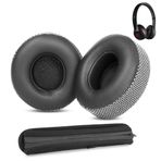 DowiTech Beats Solo 2 & Solo 3 Kablosuz Kulaklık ile Uyumlu Profesyonel Kulak Pedleri Yastık ve Kafa Bandı Değiştirme Cilt Dostu Deri ve Bellek Köpüğü ile