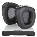 DowiTech Corsair Void/Corsair Void Pro Kablolu/Kablosuz 7.1 Oyun Kulaklıkları ile Uyumlu Kulak Pedleri Yedek Yastık Kulak Pedleri, Cilt Dostu Protein Deri ve Bellek Köpüğü ile Yedek Kulak Pedi