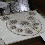Dowry World Aryen Kadife Kordone 5 Parça Krem Koyu Kahve Salon Takımı