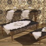 Dowry World Diamond 5 Parça Krem Salon Takımı