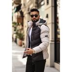 Doxger Erkek Şişme Mont - Antrasit - Bej