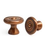 DOXILA 2 Adet Mobilya Düğmesi Vintage, Çinko Alaşım Dolap Düğmeleri Komodin Çekmece için, Kitaplık Şarap Dolabı Vidalı Dolap için Tokmak, Antik Pirinç, Çap 28 mm