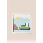 Dozer Temalı Katmanlı Mdf - Çocuk ve Bebek Odası Duvar Tablosu 33x33x2.5 Cm
