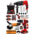 Dozzer 3 Lü Pro Set 2.30 mm Kırıcı Delici Matkap + 115MM Avuç Taşlama & 27 Parça Akülü Vidalama Matkap