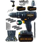 Dozzer Alman Batman Serii 256 Vf 20 Ah Darbeli 13 mm Çelik Mandrenli 84 Parça Akülü Vidalama Matkap