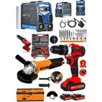 Dozzer Alman Demirci Seri 3Lu Set 200 Amper Kaynak + Akulu Vidalama + 115 Mm Avuc Taslama Spiral Makinesi