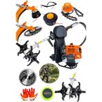 Dozzer Alman Suv Seti 14HP Benzinli Sırt Tipi Ot Çim Biçme Tırpan Makinesi Canavar + Akrobat Çapa & Misine