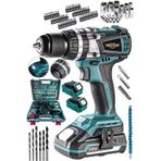DOZZER Alman Torq Darbeli Kömürsüz Motor 258 Vf 12 Ah 82 Parça Setli Akülü Vidalama Matkap