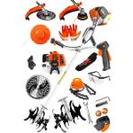 Dozzer Dolmar Serii 14 Hp Profesyonel Yan Tipi Benzinli Tırpan Ot Çalı Çim Biçme Makinesi + Çapa