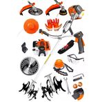 Dozzer Dolmar Serii 2.1 Hp Prof. Yan Tipi Benzinli Tırpan Ot Çalı Çim Biçme Makinesi + Çapa Hediye