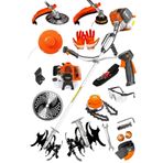 DOZZER Dolmar Serii 2.1 Hp Profesyonel Yan Tipi Benzinli Tırpan Ot Çalı Çim Biçme Makinesi Çapa