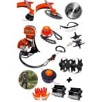 Dozzer Land Seri 2.4Hp Benzinli Sırt Tipi Ot Çim Biçme Tırpan Makinesi Toprak Eşeleme + Akrobat Çapa