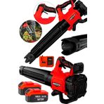 Dozzer Red Devir Ayarlı Bl Motor 1400VF 30AH 2x Akülü Toz Talaş Ot Çalı Yaprak Üfleme Süpürme Makinesi