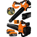 DOZZER TR-Q Devir Ayarlı Kömürsüz Motor 1400Vf 30Ah 2x Akülü Toz Talaş Ot Çalı Yaprak Üfleme Süpürme Makine