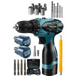 DOZZER V-Tec 58Volt 12 Ah Motor Korumalı Çelik Şanzuman 27 Pcs Set 2 Akülü Vidalama Şarjlı Matkap