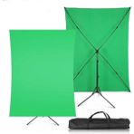 DP 2X2M Yeşil Fon Perde + 2X2M Fon Stantı Fotoğraf Video Çekim Kiti Greenbox Set Fon Stant Çantalı - Siyah