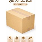 Dp Home Boş Karton Koli 27X35X21CM Orta Boy 10 Adet Koli, Çeyiz, Taşınma Kolisi, Çift Oluklu Koli - Naturel