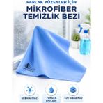 Dp Home Colleciton Jumbo Boy Lakost Mikrofiber Cam Bezi, Ayna Bezi, Parlak Yüzey Bezi - Mavi 50x70cm - XL