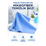 Dp Home Jumbo Boy Lakost Mikrofiber İz Bırakmayan Cam Bezi, Ayna Bezi, Parlak Yüzey Bezi - Mavi 50x70cm