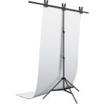 Dp Taşınabilir 150X200CM Beyaz Pvc Fon 160X200CM T Stand Kit - Siyah
