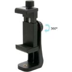 DP Tripod ve Monopod Için Telefon Bağlantı Aparatı Cep Telefonu Klipsi Tutucu Yatay ve Dikey Kullanılır - Siyah