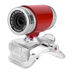 Dpofirs Bilgisayar için web kamerası, 12,0 milyon piksel Clip-On 360 derece web kamerası, mikrofonlu USB video kamerası, Full HD 640 x 480 kamera, dinamik çözünürlüklü, dizüstü bilgisayar ve masaüstü için (kırmızı + gümüş)