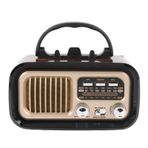 Dpofirs Bluetooth Hoparlörlü Retro Radyo, Taşınabilir AM FM Radyo Güneş Pilli, Vintage Hoparlör, Açık Kamp için Şarj Edilebilir USB Çalma (Siyah)