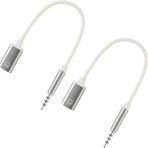 DPWOUM 2 adet 3,5 mm Erkek - TypeC Dişi Ses Kablosu Kablosu, Analog Kablo Tip-C Dönüştürücü Kulaklık Adaptörü MP3 Çalarlar, Kablolar ve Adaptörlerle Uyumlu (Gümüş)