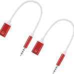 DPWOUM 2 adet 3,5 mm Erkek - TypeC Dişi Ses Kablosu Kablosu, Analog Kablo Tip-C Dönüştürücü Kulaklık Adaptörü MP3 Çalarlar, Kablolar ve Adaptörlerle Uyumlu (Kırmızı)