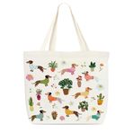 Dr.Baner Kanvas Bez Çanta, Kitap Çantası, Dachshund Tote Çanta, Saksı Bitki Aşığı Hediyesi, Komik Bez Çanta, Kütüphane Çantası, Yeniden Kullanılabilir Bakkal Alışveriş Çantası, Kadınlar için Kütüphane Omuz