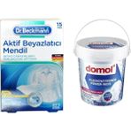 Dr. Beckmann Aktif-Beyazlatıcı Mendil 15'li + Domol Beyazlara Özel Leke Çıkarıcı Toz Oxi - 1 lt