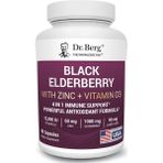 Dr. Berg Nutritionals Black Elderberry Capsules (Advanced Immune Support*) With 15,000 Iu Vitamin D, 60 Mg Of Zinc 90 Caps - Aromasız
