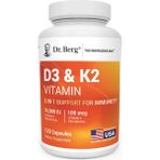 Dr. Berg (Özelsporcugıdaların'dan !!) Vitamin D3 K2 120 Capsul Mct Powder 10,000 Iu Of Vitamin D3, 100 Mcg Mk7 Vitamin K2, Purified Bile Salts, Zinc Magnesium For Ultimate Absorption.59. - Aromasız