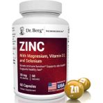 Dr. Berg Zinc 30MG Enhanced With Magnezium, Vitamin D3, Selenium, & Copper - Zinc For Men & Women - Chelated Zinc For Immune, Skin, Hair, & Nails Support* - 60 Capsul.abd Menşei - Aromasız