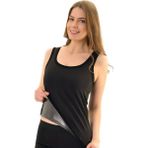 Dr. Cornell Kadın Termal Sauna Atlet Sauna Etkili Terleme Atleti Sweat Sweet Sauna Pro Ince Kumaş - 3XL - Siyah