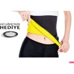 Dr. Cornell Termal Sauna Korse Hot Shapers Bel Göbek Terletici Yağ Yakma Kemeri + 500 gr Lut Gölü Tuzu Hediye - Standart - Sarı