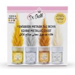 Dr. Gusto 4’lü Metalik Toz Gıda Boyası 4 gr + Boya Çözücü 40 gr Set - 56 gr