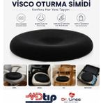 Dr. Linee Visco Oturma Simidi Ortopedik Oturma Minderi Seyahat ve Günlük Kullanım Için Hafif ve Taşınabilir Destek - 37 x 45 x 10 cm - Siyah