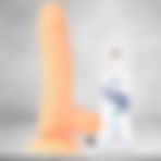 Dr. Love 19,4 cm Testisli Vantuzlu Dildo Vibratör Ten Rengi + Dr. Love