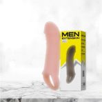 Dr. Love 2.5 cm Dolgulu Silikon Uzatmalı Penis Kılıfı - Açık Krem