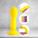 Dr. Love 2 Boğumlu Anal Plug Dildo Yeni Başlayanlar Için Ideal Sarı Plug